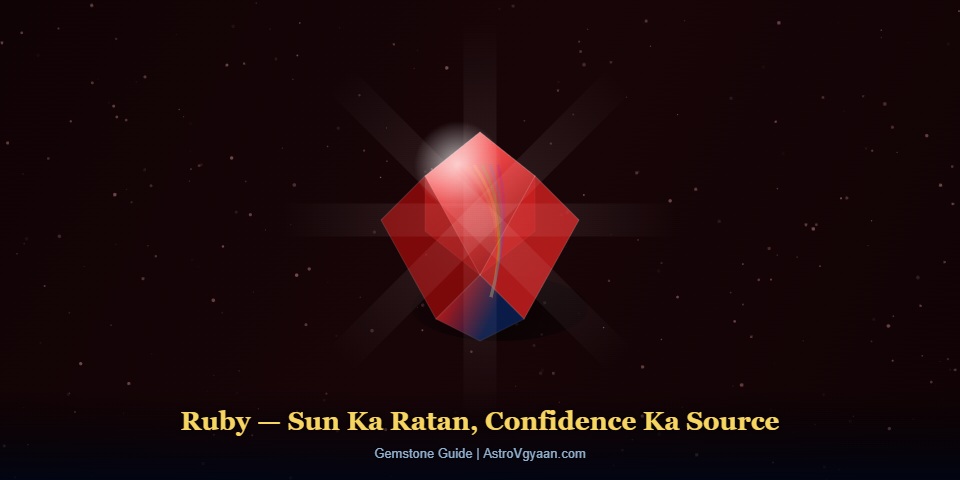 Ruby — Sun ki fire energy, confidence aur authority ka source