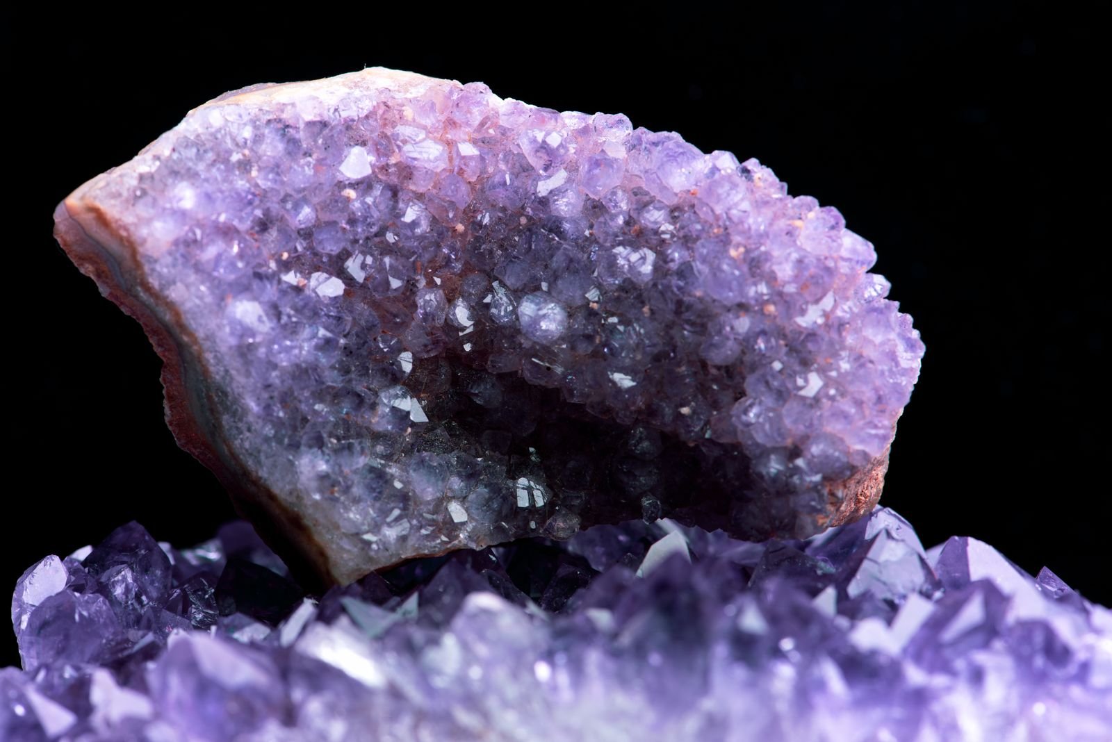 Amethyst crystal cluster purple geode