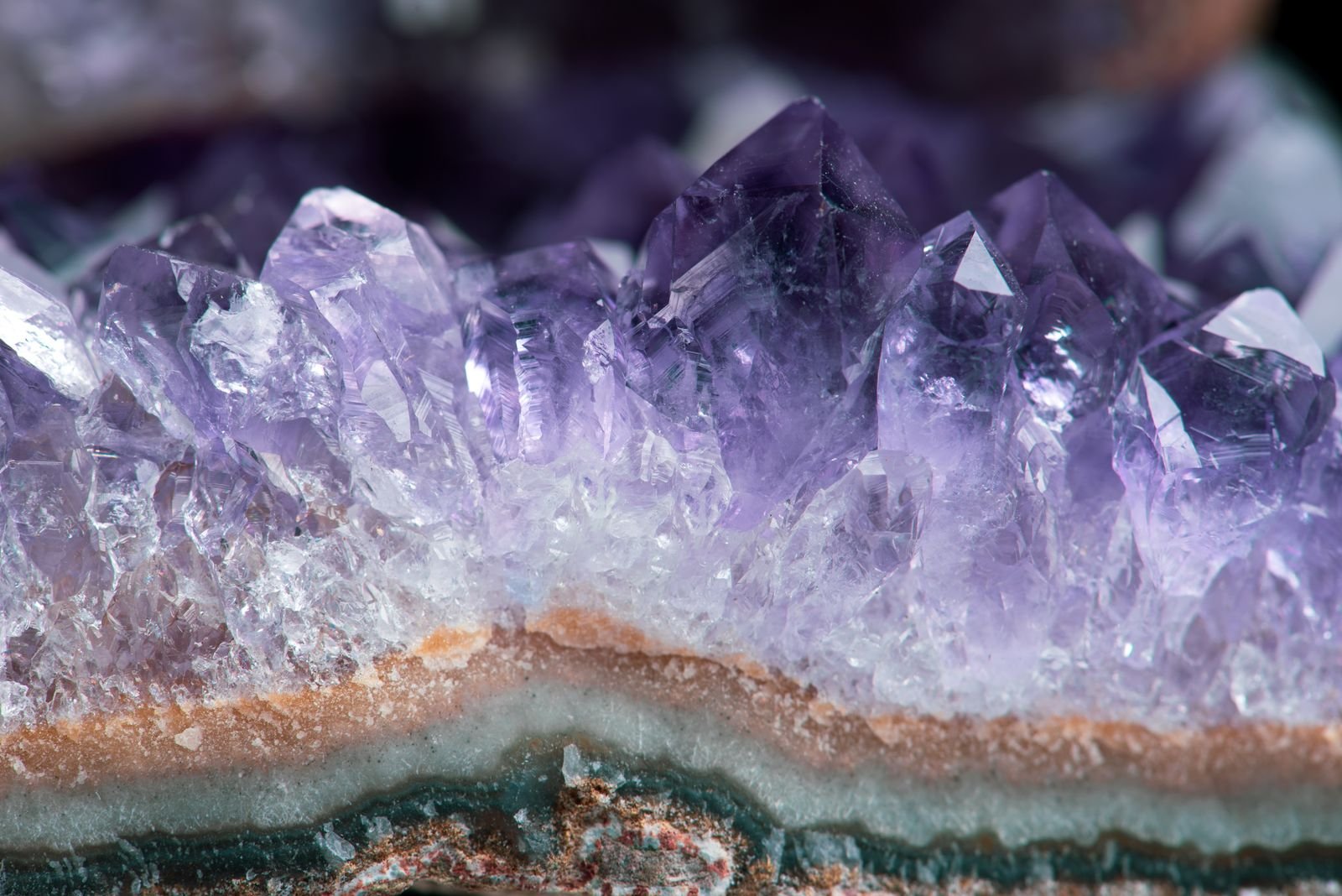 Amethyst crystal closeup detail
