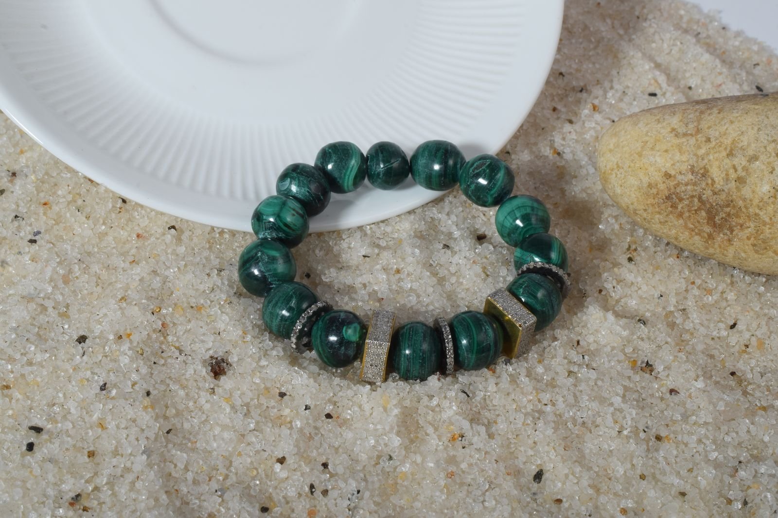 Malachite bead bracelet