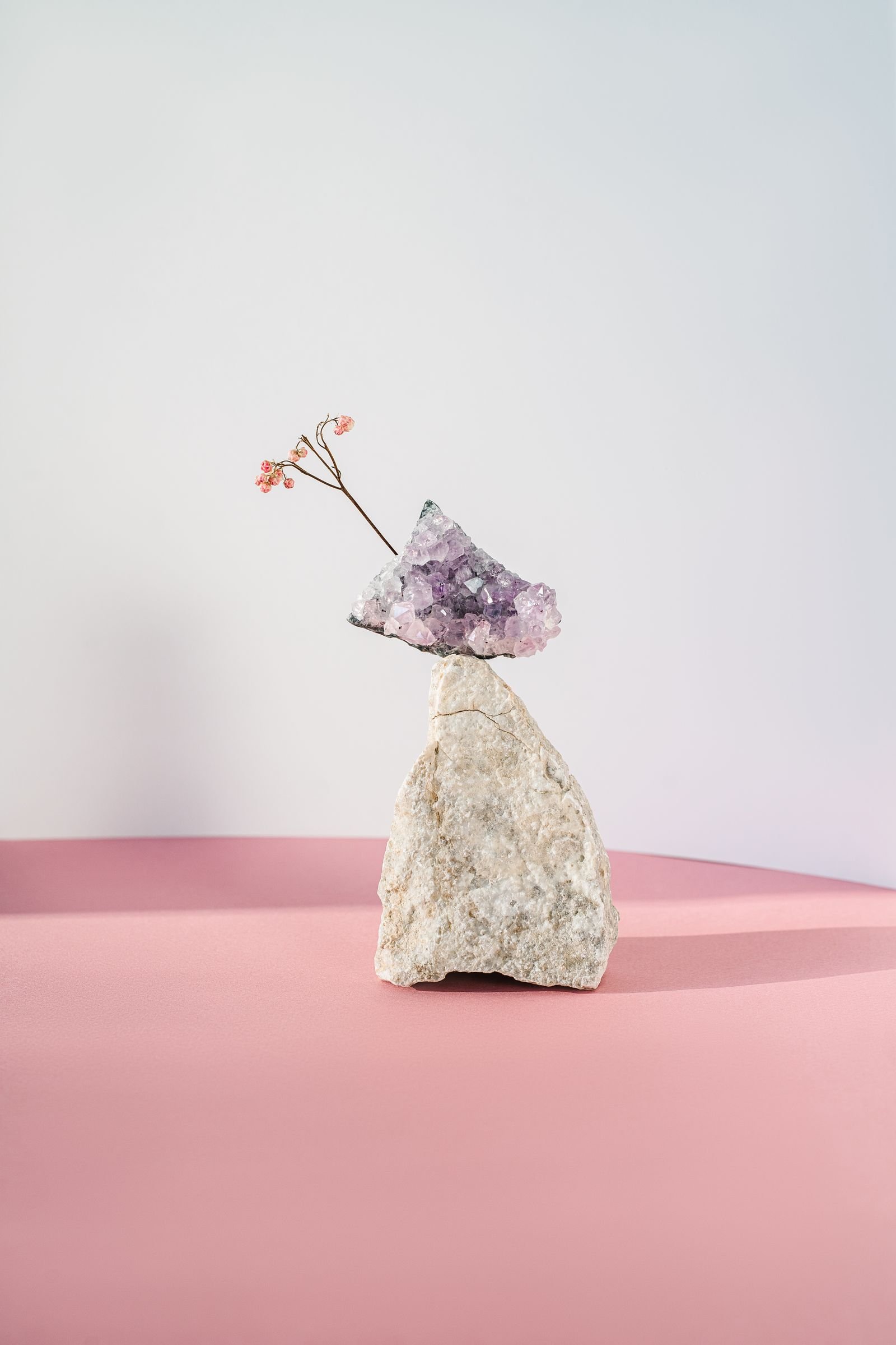 Quartz crystal formation on rock