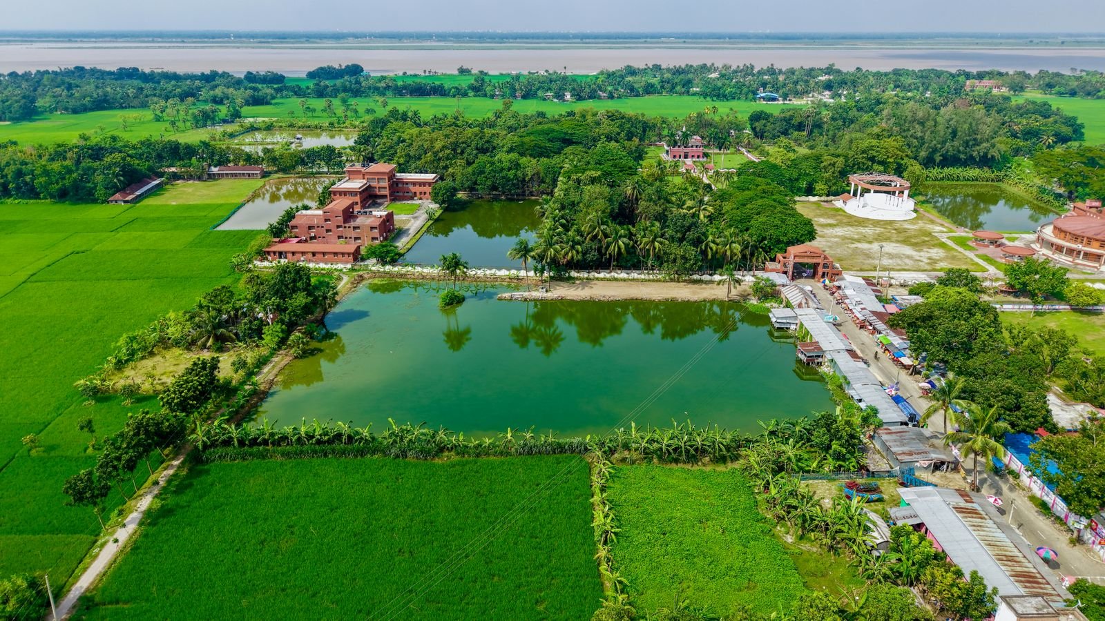 ग्राम नियोजन के सिद्धांत - भारतीय गांव हवाई दृश्य